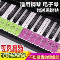 88 key 61 key 54 key transparent piano keyboard sticker electronic piano stick stick stair note key