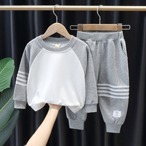Childrens clothing boy Spring and autumn suit 2021 new Korean version of ocean qi children long sleeve sports children leisure two sets of damp
