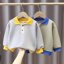 Boy Clothing Boy Long Sleeve T-Shirt Child Beating Bottom Jersey 2021 Spring Dress New Baby Boy Child Foreign Air Blouse Tide