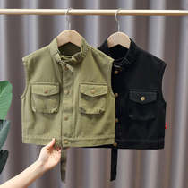 Boys spring and autumn waistcoat new 2022 Korean version baby vest jacket outside wearing child waistcoat Waistcoat Tide
