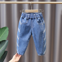 Boy Clothing Boy Pants 2021 Spring Dress Long Pants Children Jeans Kids Casual Korean Version Baby Foreign Air Tide Pants
