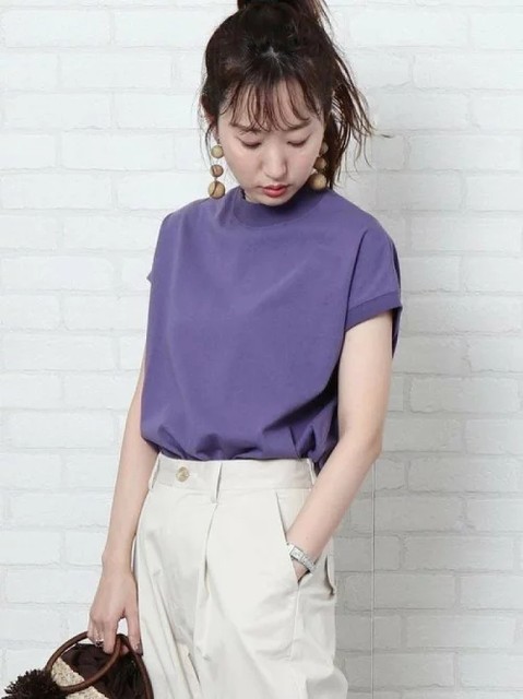 Half turtleneck short-sleeved T-shirt for women loose large size 2024 summer new Korean style pure cotton off-shoulder T-shirt top trendy ins