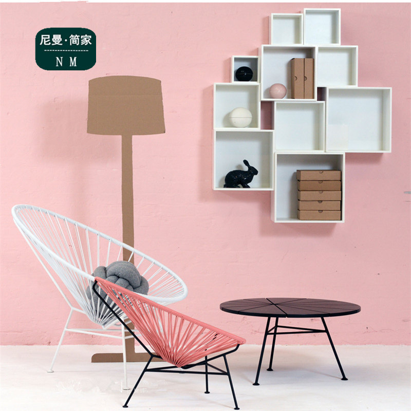 Outdoor egg-shaped chairs imitation rattan woven table chairs leisure chairs Home Nordic recliners lazy Yangtai homestay model room rattan chairs