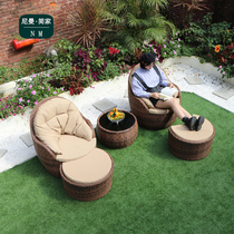 Balcony Fujii Chair Three Sets Net Red Minima Casual Home Sloth Sofa Chair Tea Table Combination Outdoor Rattan table and chairs