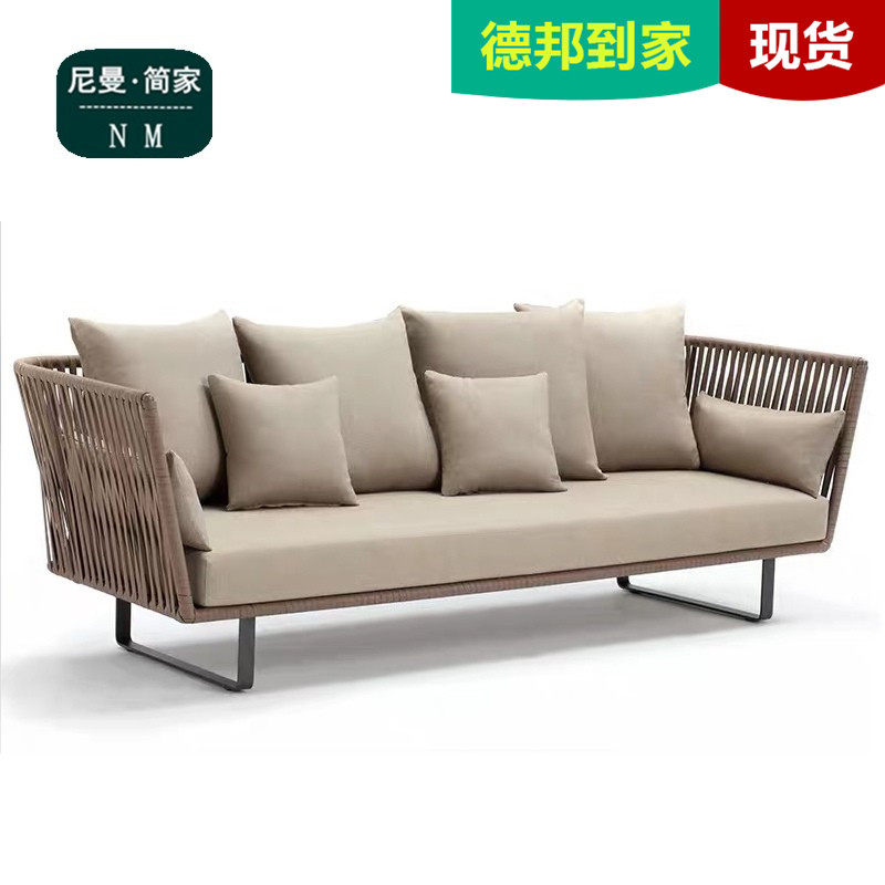 Outdoor sofa courtyard garden leisure chair terraceoutdoor waterproof sun proof room for sale of building vine coffee sofa
