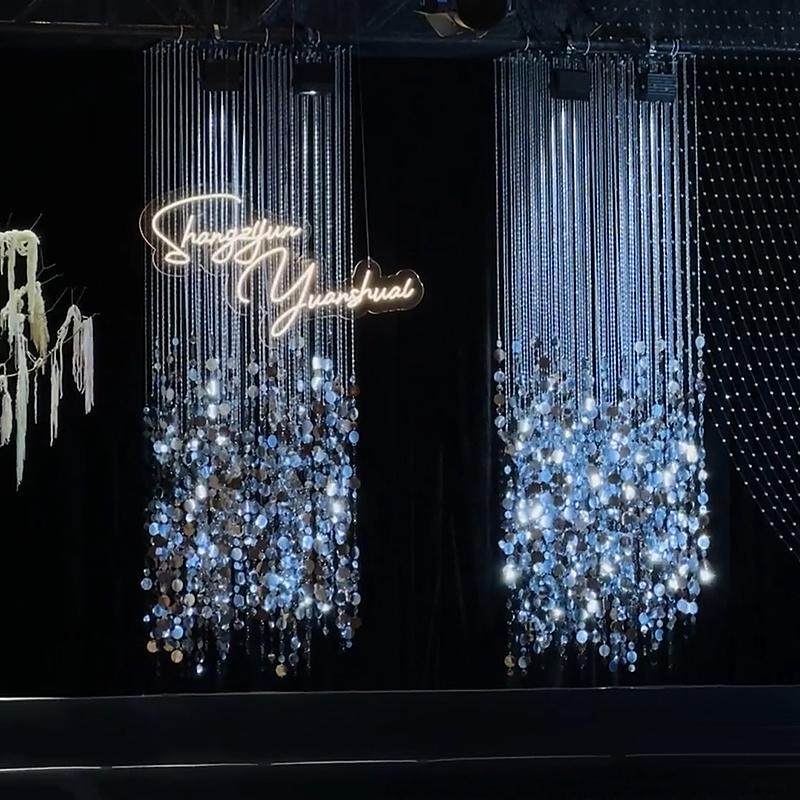 Wedding Acrylic Sequin String Imitation Crystal Bead String Bead Chain Wedding Ceiling Line Curtain Stage Background Column Decorative Bead Curtain
