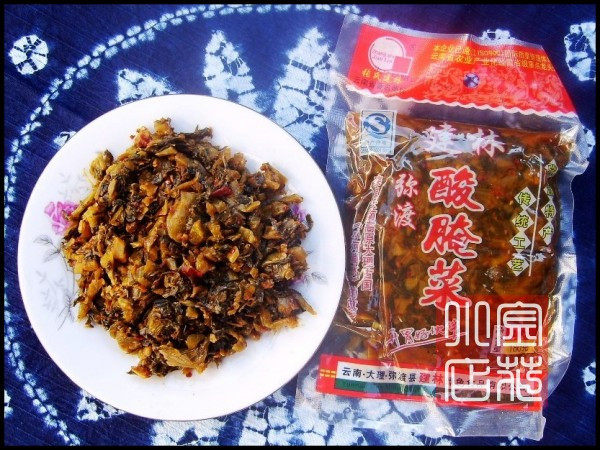 Pickled vegetables, appetizers, bait rice noodle seasoning, big bag of 350 grams, Yunnan Dali Midu Zhang's Jianlin old altar