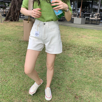 Meet me denim shorts women Summer 2020 new Korean version of loose students Joker a word High waist hot pants tide ins