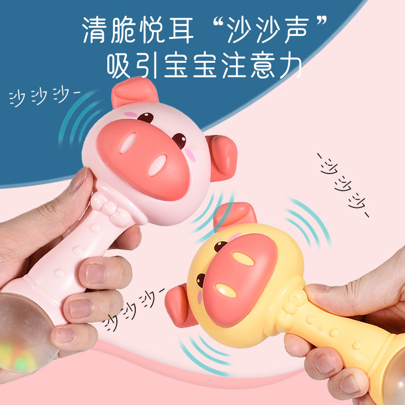 Baby and toddler with a ringing bell to soothe toy grasp training for newborn baby can bite 3-6-9 months 1 year old