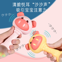 Pig head baby hand rattle dumbbell soothing toy grip training newborn baby can bite 3-6-9 months 1 year old