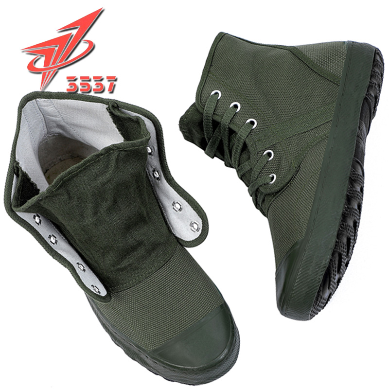 3537 Jiefang shoes men's high tube flat yellow rubber shoes deodorant wear-resistant construction site labor insurance shoes farmland migrant workers shoes men