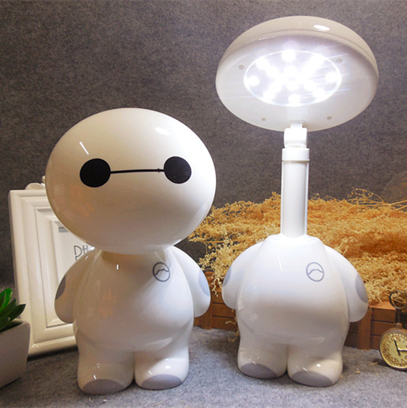 Super Marine Baymax Desk Lamp Charging LED Lamp Big white Charging Desk Lamp Student Cartoon Charging Desk Lamp