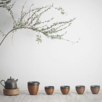 Nature home intangible heritage bamboo silk buckle porcelain gilt gold tea cup tea kettle public Cup Japanese style tea set gift