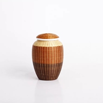 Nature home bamboo silk buckle porcelain body bamboo woven Jingdezhen ceramic wine jar household sealed small can tea tea set