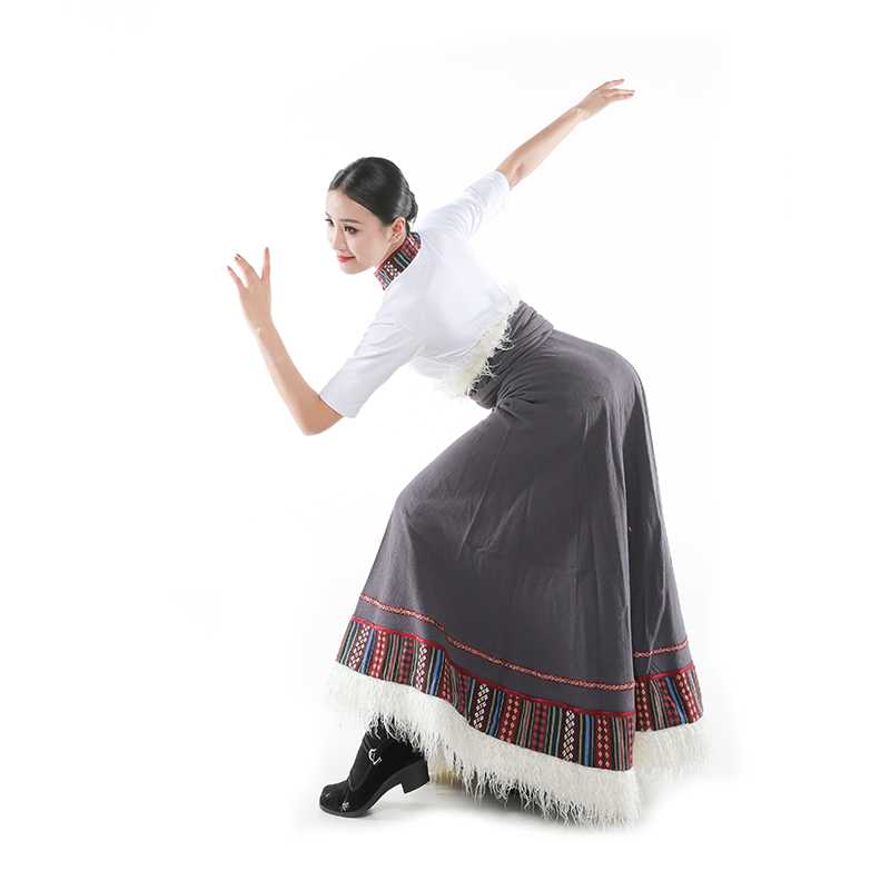 Square dance clothing new suit Tibetan dance performance clothing female adult ethnic style long skirt art test long skirt