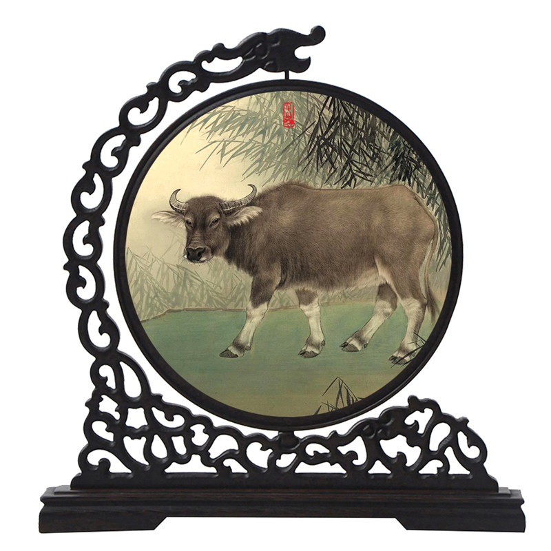 2021 Year of the Ox lanugo painting pure handmade diy homemade 100 days commemorative full moon gift