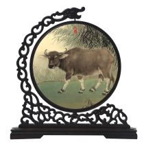 2021 Bull year Fetal Fur Painting Pure Hand Made Diy Homemade 100 Days to Commemorates a Full Moon Gift