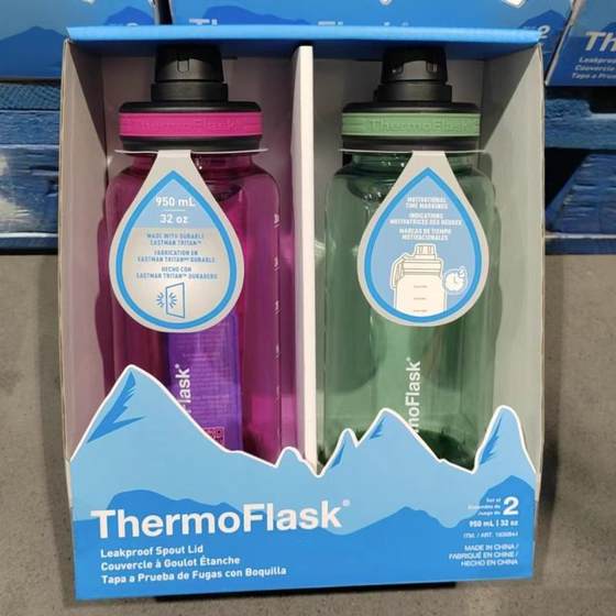 국내 코스트코 구매 THERMOFLASK 스포츠 물병 주전자 컵 2개입 950ml 입이 넓고 세척이 간편함