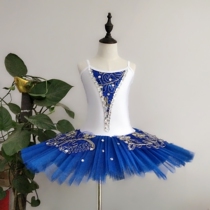 New childrens adult ballet skirt June 1 dance performance costume blue blue and white rhyme blue and white porcelain custom