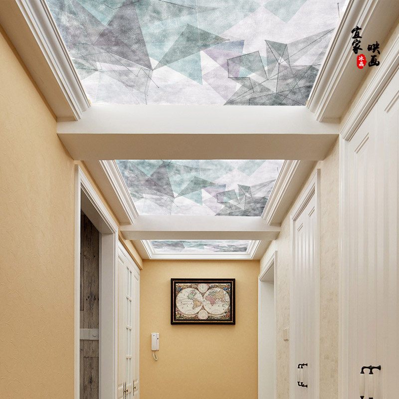 Nordic 3d abstract cloud art glass suspended ceiling light-transmitting light piece small fresh light luxury light-transmitting plexiglass ceiling