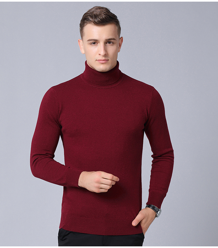 Mùa thu và mùa đông 100% tinh khiết áo len cashmere cao cổ nam áo len dày cỡ lớn áo len rộng tay áo len áo sơ mi nam gucci
