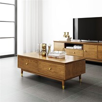 Nordic Log Workshop Willstyle Light Extravagant Solid Wood North American Oak Large Living Room Tea Table TV Cabinet Combo