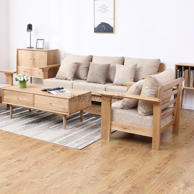 Nordic Log Workshop White Oak Wood Solid Wood Field Park Brief Assembled Single Double Triple Trio Group Leja Sofa