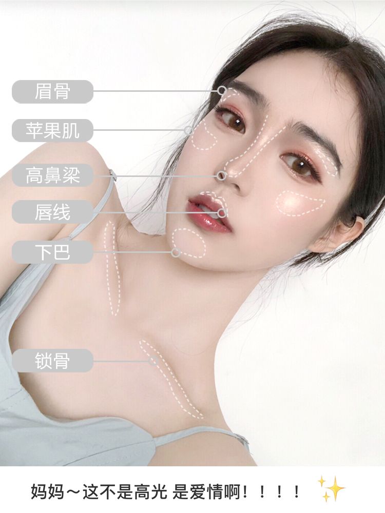 Ins rung làm bánh có độ bóng cao phân cực bột ánh sáng đuổi theo stereoscopic làm sáng bóng mũi bóng mặt sửa chữa năng lực bột highlight phấn