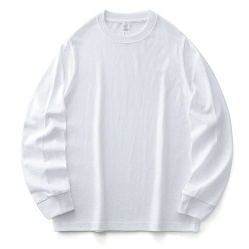 Хлопковый однотонный лонгслив, белая приятная телу футболка подходит для мужчин и женщин