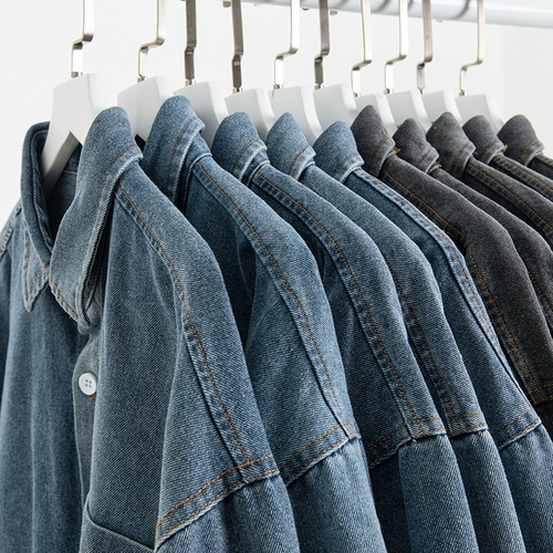 Японская ретро осенняя джинсовая цветная рубашка для отдыха, куртка подходит для мужчин и женщин