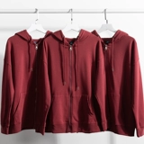 Бордовая цветная толстовка с капюшоном с молнией, спортивный кардиган подходит для мужчин и женщин, в американском стиле