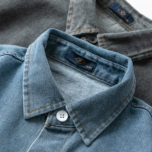 Японская ретро осенняя джинсовая цветная рубашка для отдыха, куртка подходит для мужчин и женщин