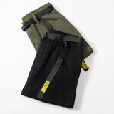 Зеленые осенние ретро однотонные японские штаны, свободный прямой крой