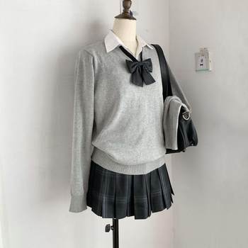 Knitted sweaters, versatile jk uniform layered tops and pullovers