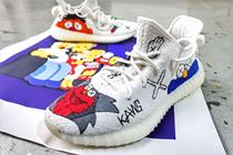 HZP flying man produced CUSTOM sneakers CUSTOM 350DIY painting service cartoon theme