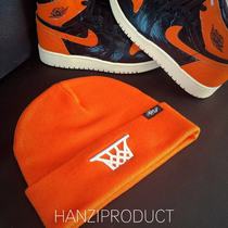 Flying man produced exclusive trend aj1 buckle broken rebounds tide card winter pullover knit hat