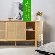 Greentenda Nordic TV cabinet rattan combination cabinet original sideboard high cabinet tea cabinet cupboard storage