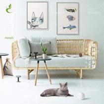 Greentenda Nordic simple rattan sofa chair creative Japanese leisure rattan chair sofa living room rattan sofa