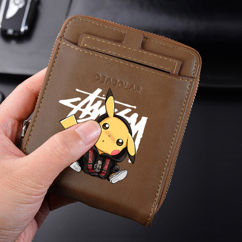 Fashion personality creative tide brand zipper wallet male and female junior Senior high school college students Korean children's small wallet meal card bag