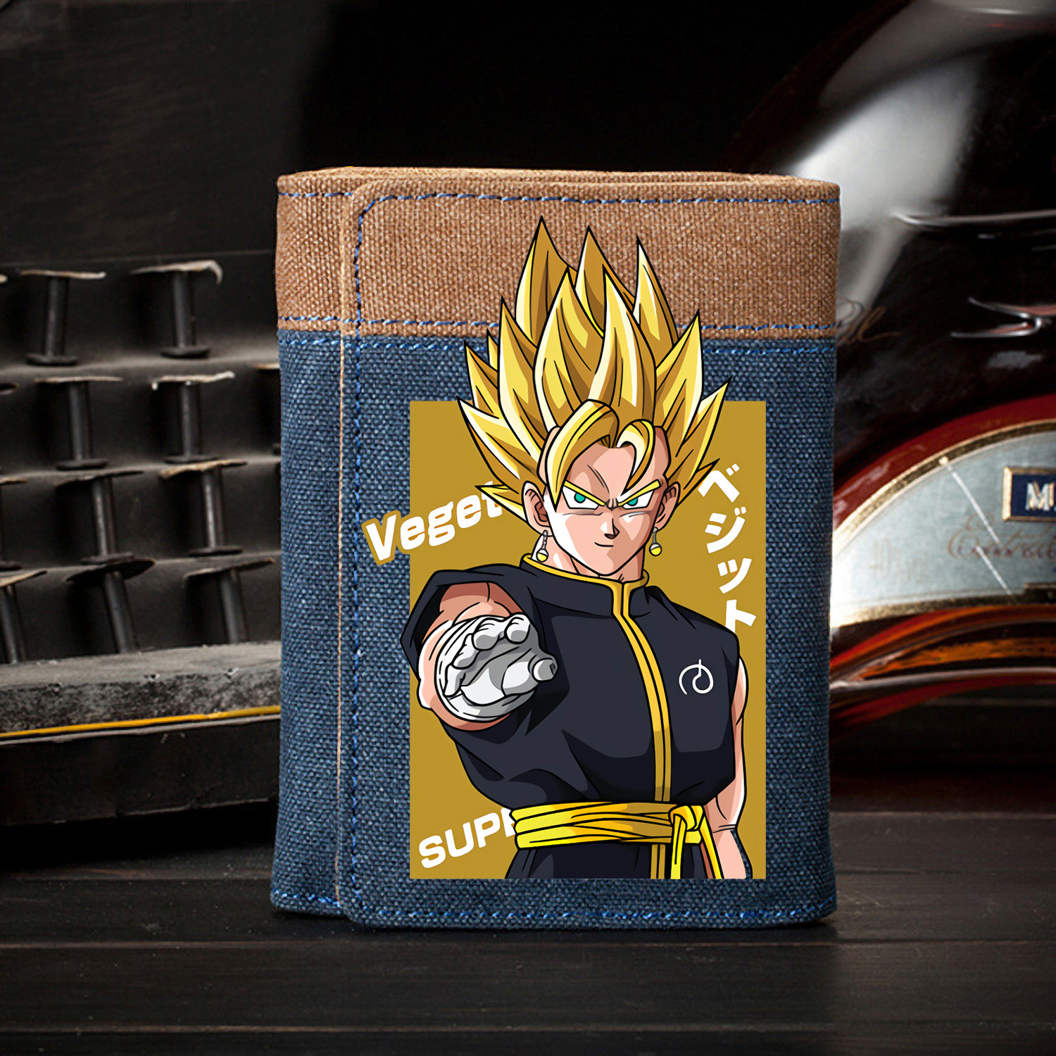 Cartoon animation super Saiyan Wukong super dragonball joint wallet male canvas youth wallet student card bag