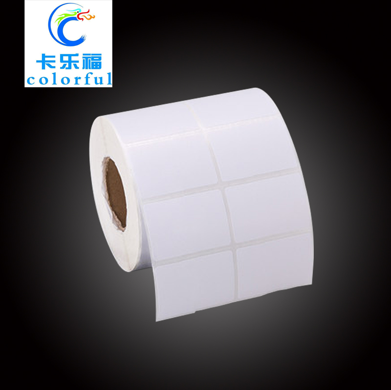 Coated paper pet matte silver Self-adhesive blank label Bar code sticker printer Roll toilet paper packaging label custom