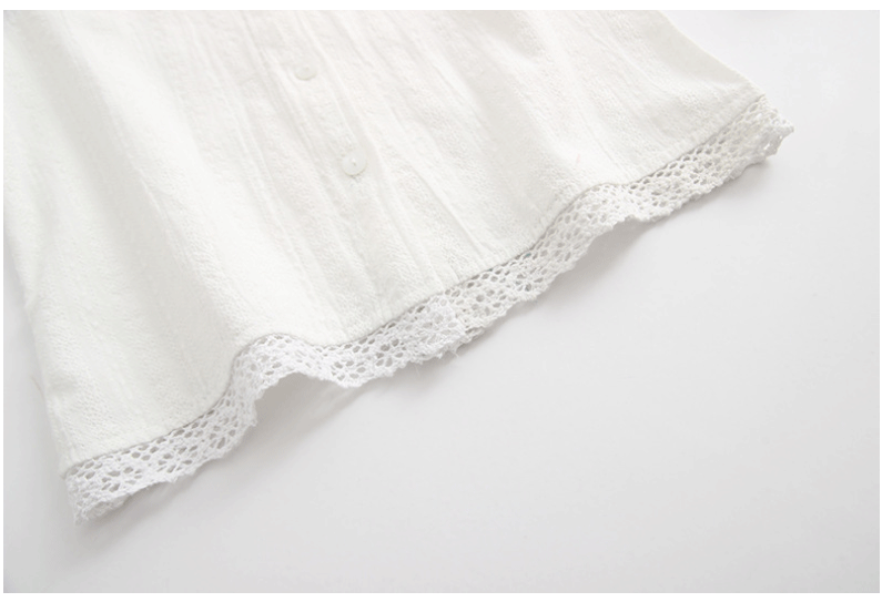 Xuân 2018 mới bé gái sơ mi cotton cotton sơ mi hoang dã bé sơ mi chạm đáy áo sơ mi búp bê trẻ em sơ mi trắng cho bé trai