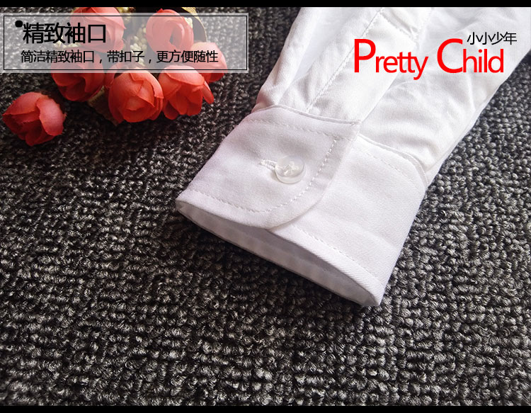 Cậu bé cộng với áo nhung trắng dày cotton dài tay mùa thu đông mẫu trẻ em lớn ấm áp áo sơ mi đồng phục trường tiểu học áo sơ mi trẻ em 10 tuổi
