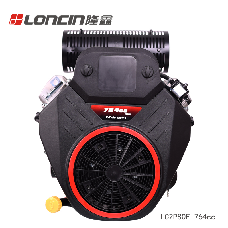 Loncin V-type two-cylinder vertical shaft gasoline engine LC2P80F25 horse power lotus root machine riding lawn car