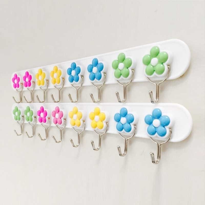 8 consecutive rows of sticky hooks, no trace sticky hooks, strong hook stickers, nail-free kitchen bathroom bathroom sticky hooks