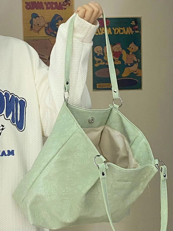 Commuting Soft Leather Tote Bag for Women 2026 New High-End Simple Large-Capacity Shopping Bag College Student Shoulder Bag Commuting Soft Leather Tote Bag for Women 2026 New High-End Simple Large-Capacity Shopping Bag College Student Shoulder Bag