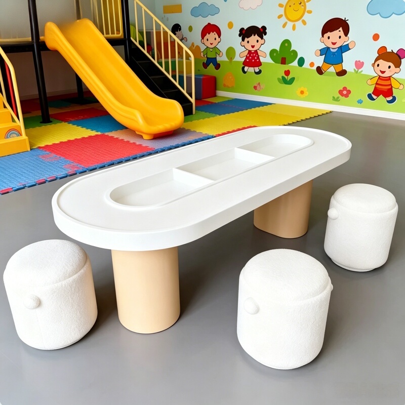 Kindergarten Children's Solid Wood Table and Chair Set, Elevated Play Table for Babies, Children's Craft Table for Sales Offices Kindergarten Children's Solid Wood Table and Chair Set, Elevated Play Table for Babies, Children's Craft Table for Sales Offices