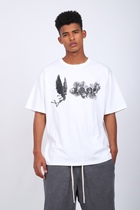 2022 Mens VLONE Washington POP-UP Smoke Demon Sanskrit Angel Big V Short Sleeve Loose Mens T-Shirt