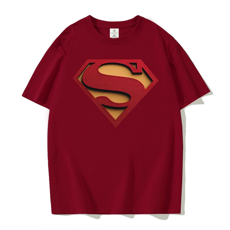 Superman T-Shirt Men's Superhero Clothing Summer New Style Marvel Short-Sleeve T-Shirt Pure Cotton Men's Clothing Movie Merchandise Tee