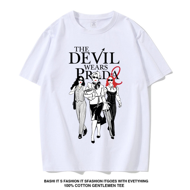 Movie the Queen Wears Prada 2 Style Short-Sleeve T-Shirt Summer Pure Cotton Half-Sleeve Merchandise Unisex Top Movie the Queen Wears Prada 2 Style Short-Sleeve T-Shirt Summer Pure Cotton Half-Sleeve Merchandise Unisex Top